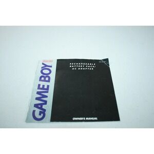 Nintendo Gameboy Rechargeable Battery Pack AC Adaptor Owners Manual ONLY